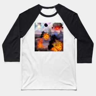 Alien Fire Attack by Aaron Deans Baseball T-Shirt